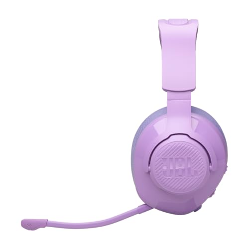 JBL Quantum 360 Kabellose Over-Ear Gaming-Kopfhörer mit 2,4 GHz/Bluetooth Dual Wireless-Verbindung, 22-Stunden-Akku, Multi-Plattform-Kompatibilität, abnehmbarem Mikrofon mit Stummschaltung, Lila Bild 4