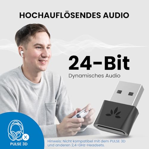 Avantree DG80-Gaming - USB Bluetooth 5.3 Adapter Dongle für PS5 & Gaming-Konsolen, mit aptX-Adaptive und niedriger Latenz, Wireless Audio-Transmitter Stick für Bluetooth Kopfhörer & Ohrhörer Bild 5
