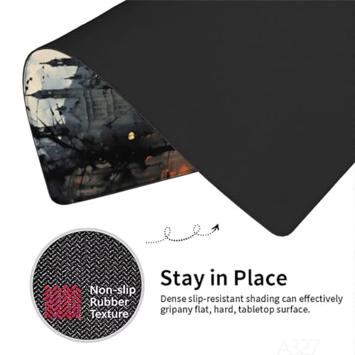 Gaming Mauspad Big Ben Mauspad XXL 900 x 400 x 3 mm XXL Mousepad London Mauspad Gaming Zubehör mit Anti Rutsch Basis Mouse Pad Wasserdicht und Langlebig für Maus und Tastatur, Home Decor, Geschenk Bild 6
