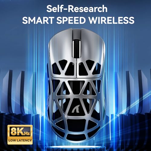 ATTACK SHARK R2 Gaming-Maus aus Magnesium, PixArt PAW3950 Sensor, kabellos, 8K, 48g, superleicht, BT/2,4G/verkabelt, DPI 42000, Grau - Win11/Xbox/PS/Mac Bild 6