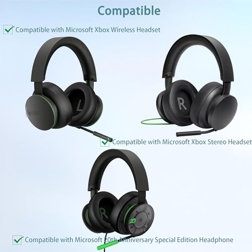 Ersatz-Ohrpolster und Kopfbandabdeckung Kompatibel mit Microsoft Xbox Kabelloses Stereo 20. Jubiläum Sonderedition Kopfhörer Headset, Ohrpolster Kissen (Proteinleder) Bild 2