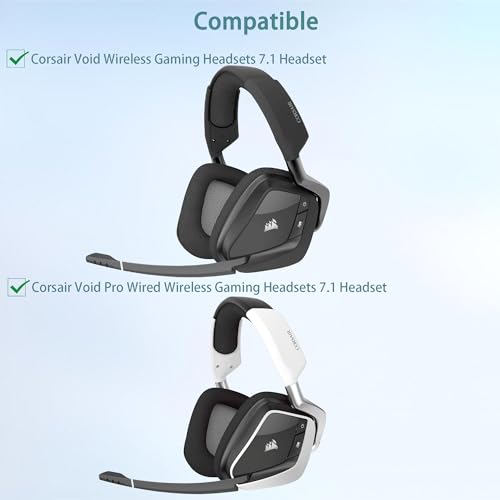 Void Headset Ersatz-Ohrpolster Kompatibel mit Corsair Void und Corsair Void Pro Wired und Wireless Gaming Headset 7.1 Headset(Textilgewebe und Memory-Schaum Ersatzpolster) Bild 2