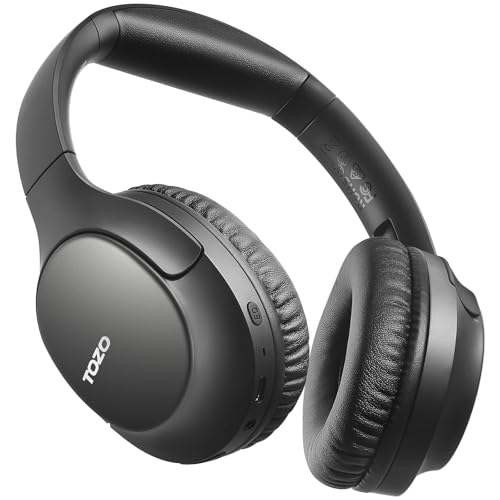 TOZO HA1 kabellose Over-Ear Bluetooth 5.4 Kopfhörer mit ENC für klare Anrufe, Noise Cancelling Kopfhörer mit 70 Std. Akkulaufzeit, Stereo-Tiefbass, faltbares Design, App- und Tastensteuerung, Schwarz Bild 1