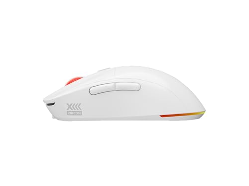 Genesis Zircon XIII Custom Wireless Gaming Maus Weiß, Hot-Swap Switches, Pixart PAW3395 26000 DPI, Triple Mode (2.4G/BT/USB), Austauschbare Gehäuseteile, Motion Sync, RGB, PC Bild 5
