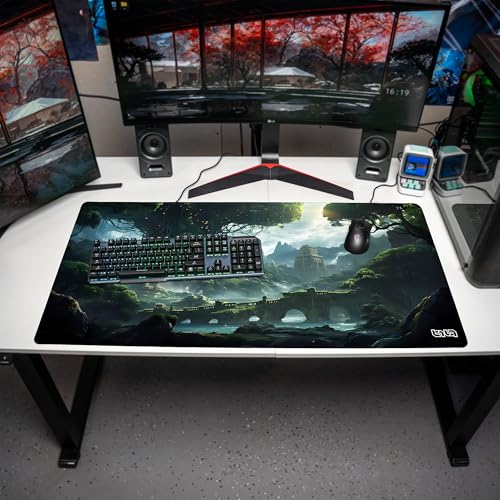 Tilt Premium Mauspad 1000x500x4mm Gaming Mousepad XXL | Rutschfester Schreibtischunterlage Groß für Schreibtisch und PC Gadgets | Wasserdichter Desk Mat (Tree of Civilization) Bild 3