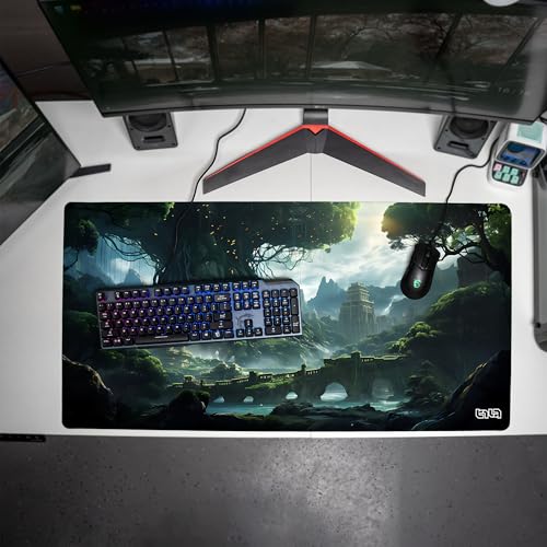Tilt Premium Mauspad 1000x500x4mm Gaming Mousepad XXL | Rutschfester Schreibtischunterlage Groß für Schreibtisch und PC Gadgets | Wasserdichter Desk Mat (Tree of Civilization) Bild 4