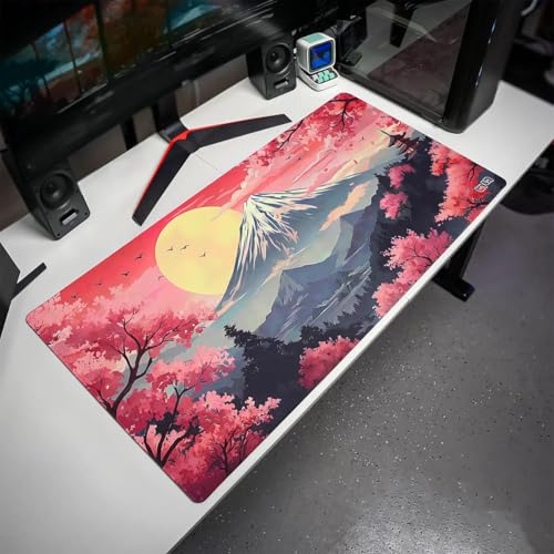 Tilt Premium Mauspad 1000x500x4mm Gaming Mousepad XXL | Rutschfester Schreibtischunterlage Groß für Schreibtisch und PC Gadgets | Wasserdichter Desk Mat (Japanese Forest) Bild 2
