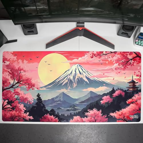 Tilt Premium Mauspad 1000x500x4mm Gaming Mousepad XXL | Rutschfester Schreibtischunterlage Groß für Schreibtisch und PC Gadgets | Wasserdichter Desk Mat (Japanese Forest) Bild 6