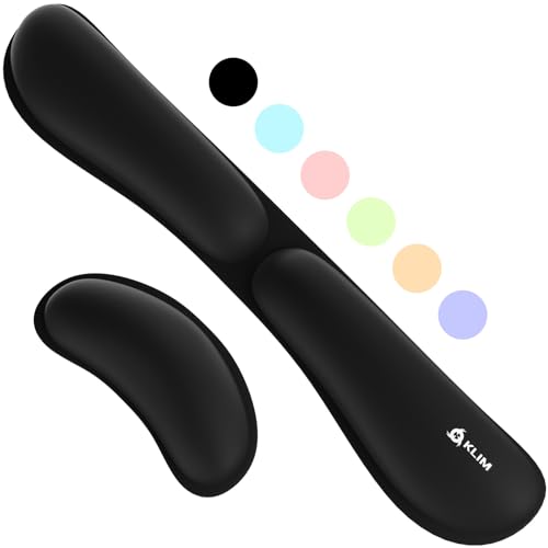 KLIM Wrist Rest - Handballenauflage Set für Tastatur und Maus - Gel Memory Foam - Ergonomische Handauflage für Tastatur und Mauspad - für Gaming und Büro - Schmerzfreie Handgelenke - Schwarz Bild 1