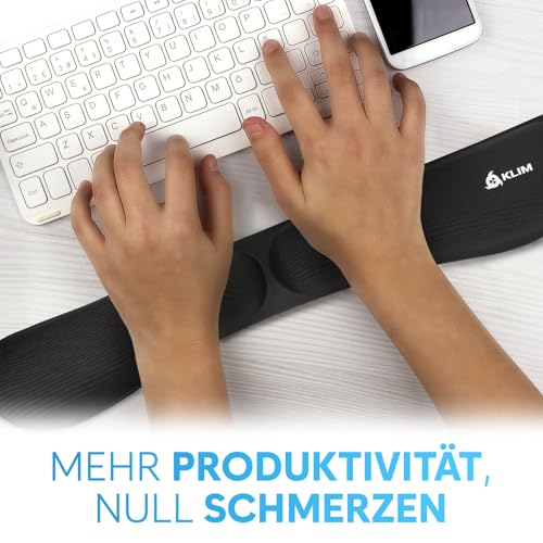 KLIM Wrist Rest - Handballenauflage Set für Tastatur und Maus - Gel Memory Foam - Ergonomische Handauflage für Tastatur und Mauspad - für Gaming und Büro - Schmerzfreie Handgelenke - Schwarz Bild 2