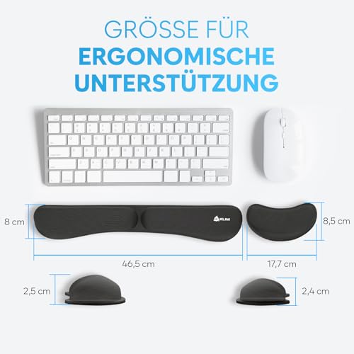 KLIM Wrist Rest - Handballenauflage Set für Tastatur und Maus - Gel Memory Foam - Ergonomische Handauflage für Tastatur und Mauspad - für Gaming und Büro - Schmerzfreie Handgelenke - Schwarz Bild 7