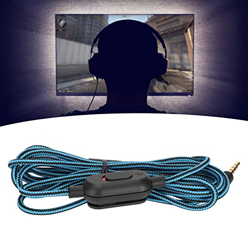 Wakects Gaming-Headset-Kabel, Lautstärkeregler und Stummschalter, Kopfhörer-Soundkabel für G Pro G Pro X G433 G233 Gaming-Headset, 2 M Länge (Blue) Bild 6