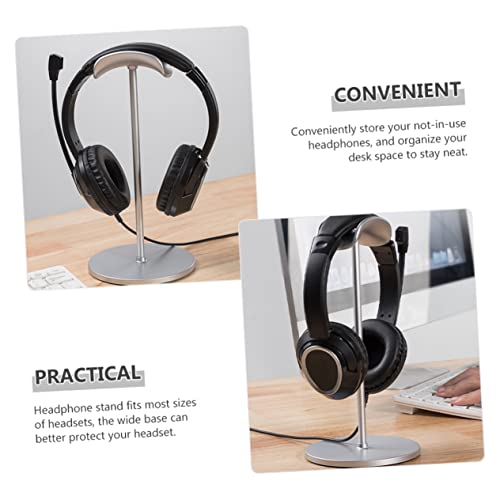 Cabilock 2stücke Kopfhörerständer Für Gaming-headsets Stilvoller Stabiler Mit Rutschfester Basis Für Schreibtisch Und Büro Schützende Auflage Für Over-Ear-kopfhörer Silber Bild 6