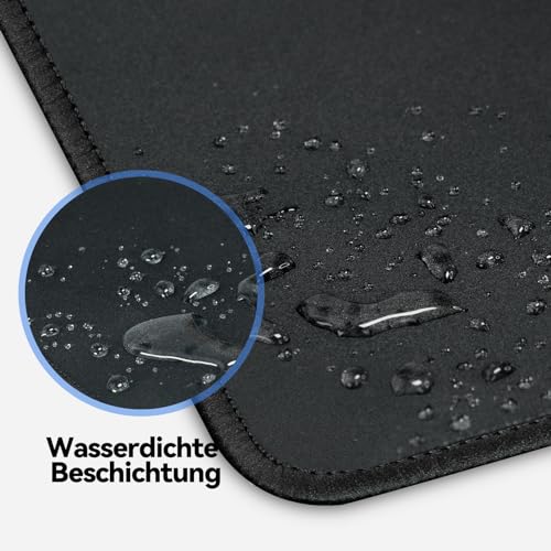 TECKNET Mauspad, 2 Pack Mousepad 270 x 210 mm, wasserdichte Gaming Mauspad Mausmatte mit vernähte Kanten, rutschfeste Gummiunterseite, Glatte Oberflächen, Geeignet für Computer, Laptop und PC Bild 3