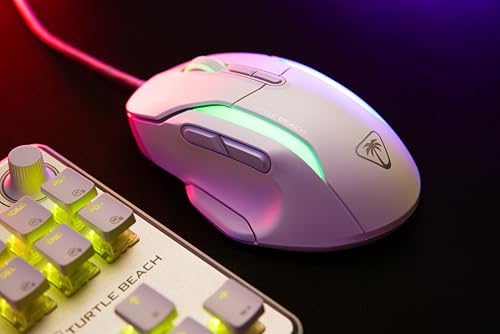 Turtle Beach Kone II – Ergonomische RGB-Gaming-Maus, 26K DPI Optischer Sensor, optische Schalter mit 100 Mio. klick-Lebensdauer, 23 programmierbare Funktionen, 4D-Scroll-Rad, Weiß Bild 2