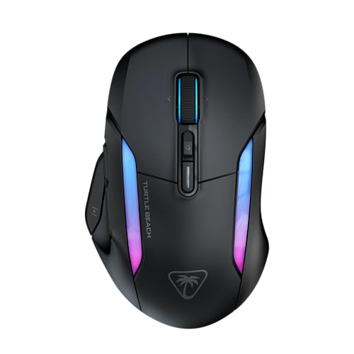 Turtle Beach Kone II Air – Kabellose, ergonomische RGB-Gaming-Maus, 350-Stunden-Akku, optischer 26K DPI Sensor, 21 programmierbare Funktionen, 4D-Free-Spin-Scroll-Rad, Schwarz Bild 1