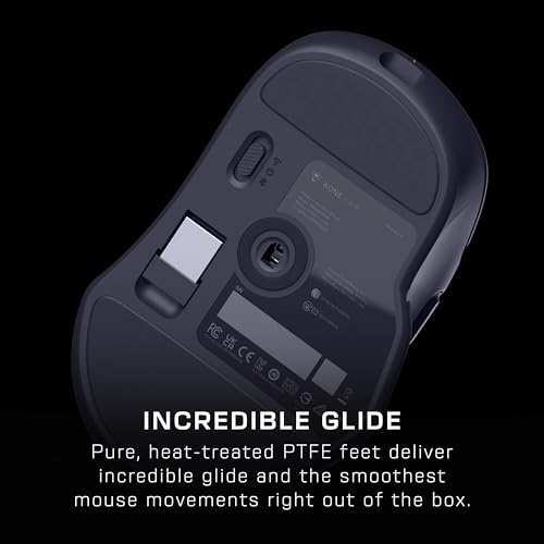 Turtle Beach Kone II Air – Kabellose, ergonomische RGB-Gaming-Maus, 350-Stunden-Akku, optischer 26K DPI Sensor, 21 programmierbare Funktionen, 4D-Free-Spin-Scroll-Rad, Schwarz Bild 4