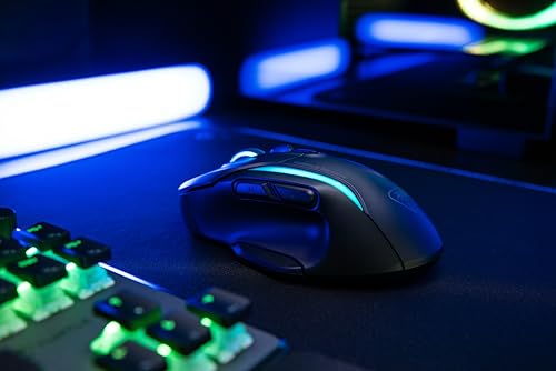 Turtle Beach Kone II Air – Kabellose, ergonomische RGB-Gaming-Maus, 350-Stunden-Akku, optischer 26K DPI Sensor, 21 programmierbare Funktionen, 4D-Free-Spin-Scroll-Rad, Schwarz Bild 5