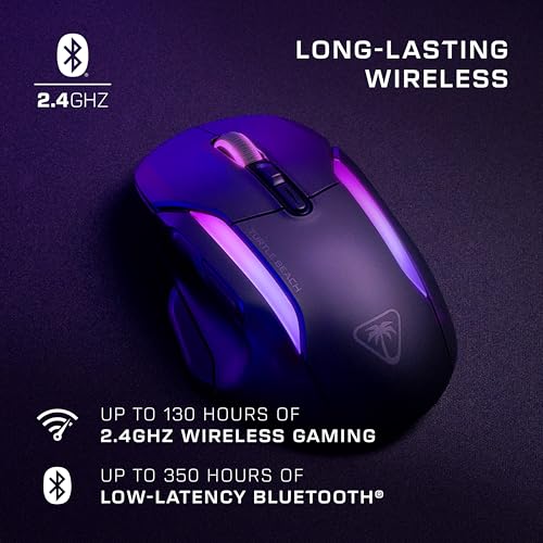 Turtle Beach Kone II Air – Kabellose, ergonomische RGB-Gaming-Maus, 350-Stunden-Akku, optischer 26K DPI Sensor, 21 programmierbare Funktionen, 4D-Free-Spin-Scroll-Rad, Schwarz Bild 6