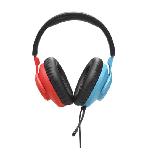 JBL Quantum 100N, kabelgebundenes Over-Ear-Gaming-Headset mit abnehmbarem Mikrofon, JBL QuantumSOUND Signature, Memory Foam, Multi-Plattform-Kompatibilität und Windows Sonic Spatial Sound, Blau/Rot Bild 5