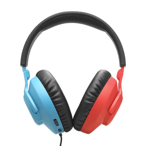 JBL Quantum 100N, kabelgebundenes Over-Ear-Gaming-Headset mit abnehmbarem Mikrofon, JBL QuantumSOUND Signature, Memory Foam, Multi-Plattform-Kompatibilität und Windows Sonic Spatial Sound, Blau/Rot Bild 6