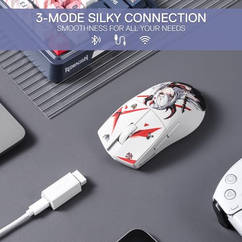 Redragon M916AK-PRO 3-Modus Kabellose Gaming-Maus, 49G ultraleichte 26K DPI Maus mit ergonomischem Griff, vollständig programmierbare Tasten, Software unterstützt DIY-Tastenkombinationen und DPI Bild 3