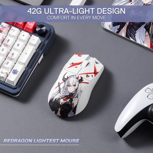 Redragon M916AK-PRO 3-Modus Kabellose Gaming-Maus, 49G ultraleichte 26K DPI Maus mit ergonomischem Griff, vollständig programmierbare Tasten, Software unterstützt DIY-Tastenkombinationen und DPI Bild 4