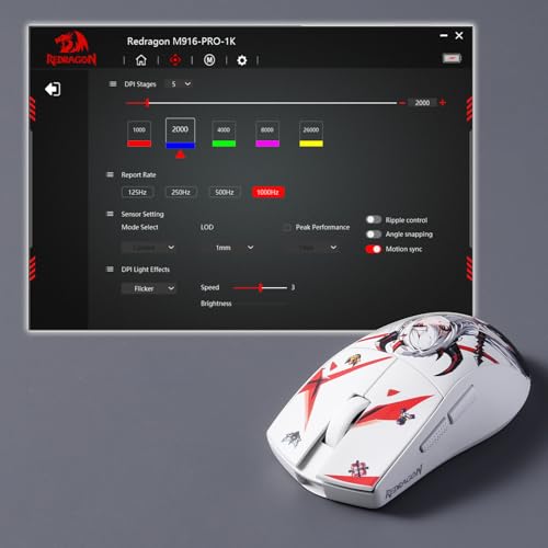 Redragon M916AK-PRO 3-Modus Kabellose Gaming-Maus, 49G ultraleichte 26K DPI Maus mit ergonomischem Griff, vollständig programmierbare Tasten, Software unterstützt DIY-Tastenkombinationen und DPI Bild 7