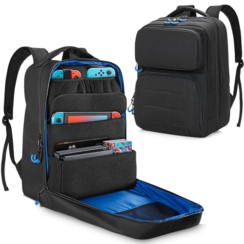 PGmoon Rucksack Kompatibel mit Nintendo Switch/Lite/OLED Modell, Schützende Tragetasche mit Verschiedenen Fächern für Docking Station, Controller & Mehr Zubehör (Patent Design) Bild 1