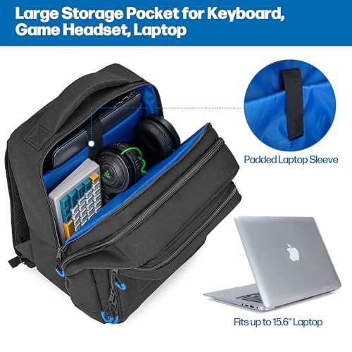 PGmoon Rucksack Kompatibel mit Nintendo Switch/Lite/OLED Modell, Schützende Tragetasche mit Verschiedenen Fächern für Docking Station, Controller & Mehr Zubehör (Patent Design) Bild 5