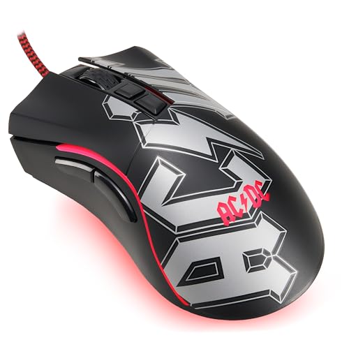 Subsonic-AC/DC Kabelgebundene Gaming-Maus - 7200 Dpi Optische Sensor-Gaming-Maus - Ergonomische Form - 7 Programmierbare Tasten - Offiziell lizenziertes Geschenk Bild 1