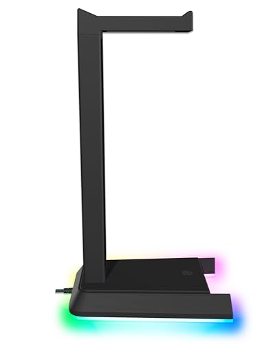 Speedlink EXCELLO NX - Gaming-Headset-Halterung, Kopfhörerhalterung, RGB Kopfhörer Ständer mit LED Beleuchtung, 9 Beleuchtungsmodi, USB Hub 2.0 mit 1 USB-C und 2 USB-A Ports, schwarz Bild 3