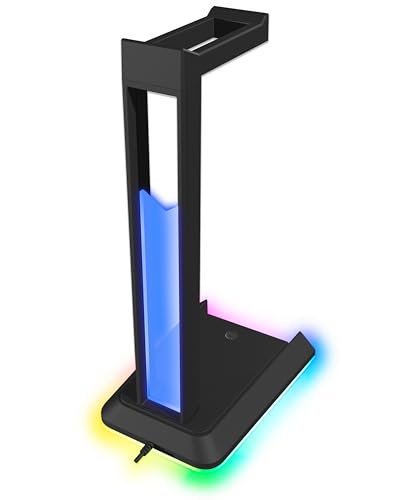 Speedlink EXCELLO NX - Gaming-Headset-Halterung, Kopfhörerhalterung, RGB Kopfhörer Ständer mit LED Beleuchtung, 9 Beleuchtungsmodi, USB Hub 2.0 mit 1 USB-C und 2 USB-A Ports, schwarz Bild 4