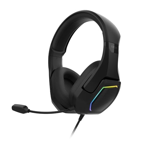 KROM KOPA 7.1 – USB-Gaming-Headset mit virtuellem 7.1-Sound, RGB-Rainbow-Beleuchtung, 50-mm-Treibern, omnidirektionalem Mikrofon, Lautstärke am Headset, verstellbarem Kopfband, Schwarz Bild 1