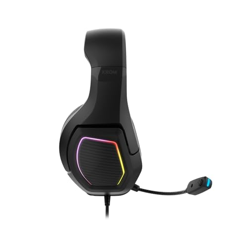 KROM KOPA 7.1 – USB-Gaming-Headset mit virtuellem 7.1-Sound, RGB-Rainbow-Beleuchtung, 50-mm-Treibern, omnidirektionalem Mikrofon, Lautstärke am Headset, verstellbarem Kopfband, Schwarz Bild 3