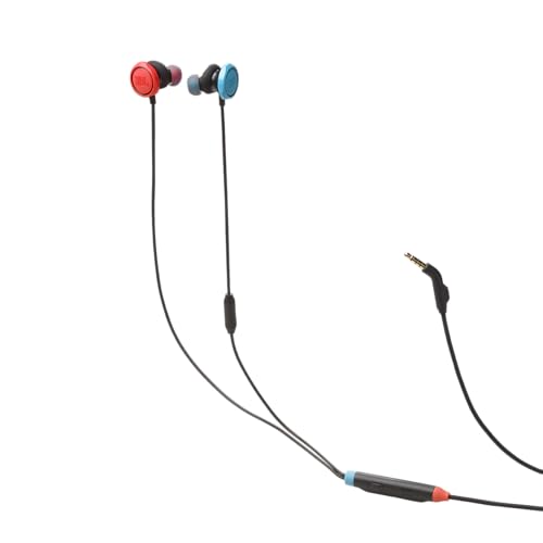 JBL Quantum 50N, kabelgebundenes In-Ear Gaming-Headset mit JBL QuantumSOUND Signature, Sprackfokus-Mikrofon, Lautstärke-Slider und Stummschaltung, Multi-Plattform-Kompatibilität, Twistlock, Blau/Rot Bild 1