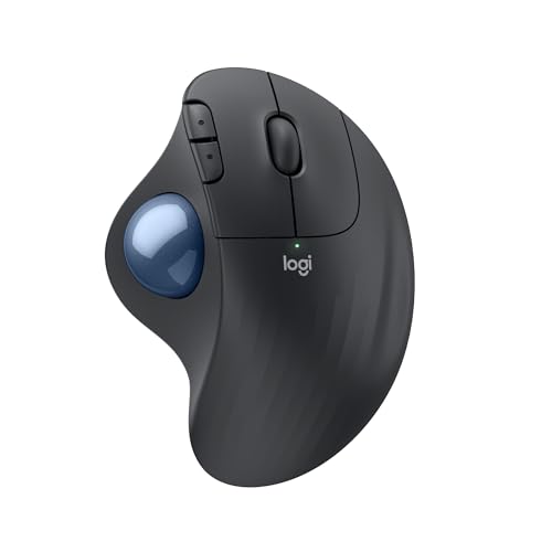 Logitech Ergo M575S kabellose Trackball-Maus, kabellose ergonomische Maus mit Bluetooth und verschlüsseltem Dongle, komfortable Daumensteuerung, für PC/Mac - Grafit Bild 1
