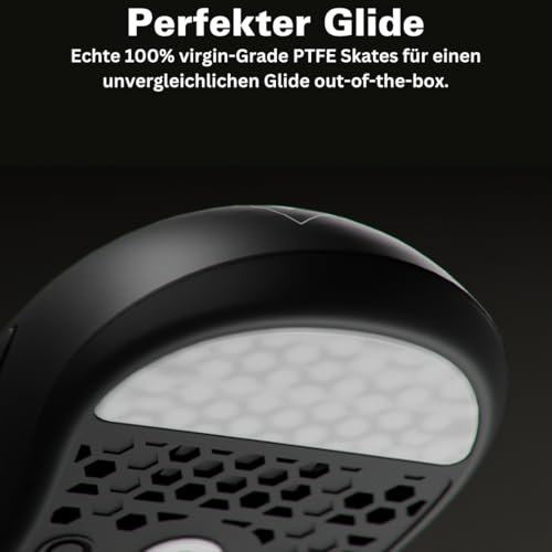 Nyfter - Premium Gaming Maus ELT Ergolight 4K Kabellos 52g Superlight Pixart PAW 3995 bis zu 26000 DPI für Ultra fastes Gameplay (Black) Bild 5