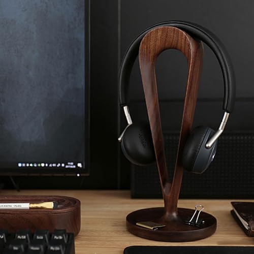 Kopfhörerständer, Massivholz-Desktop-Headset-Rack, kreativer Headset-Rack, Aufbewahrungsregal für PC-Gaming, Büro-PC-Gaming-Headset-Ständer Bild 2