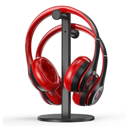 Headset-Halter, Aluminium-Doppel-Headset-Ständer, Kopfhörerständer, am Kopf montierter Gaming-Headset-Halter für alle Kopfhörergrößen Bild 6