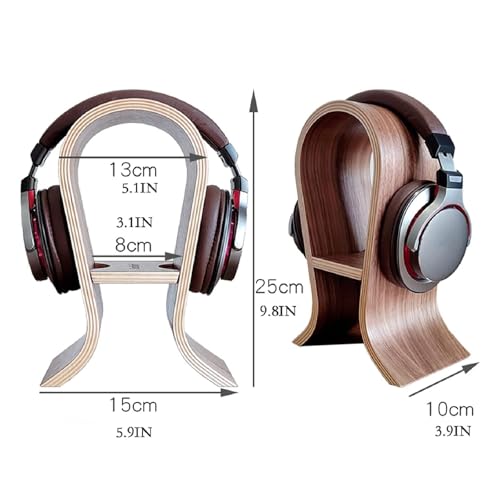 Kopfhörerständer/Headset-Halter aus Holz, Walnuss-Finish, Gaming-Kopfhörer-Display, kreatives Computer-Kopfhörer-Regal, Headset-Aufhänger Bild 3