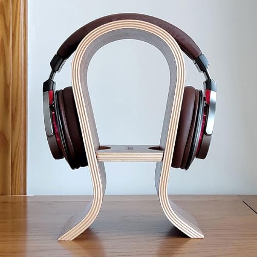 Kopfhörerständer/Headset-Halter aus Holz, Walnuss-Finish, Gaming-Kopfhörer-Display, kreatives Computer-Kopfhörer-Regal, Headset-Aufhänger Bild 4
