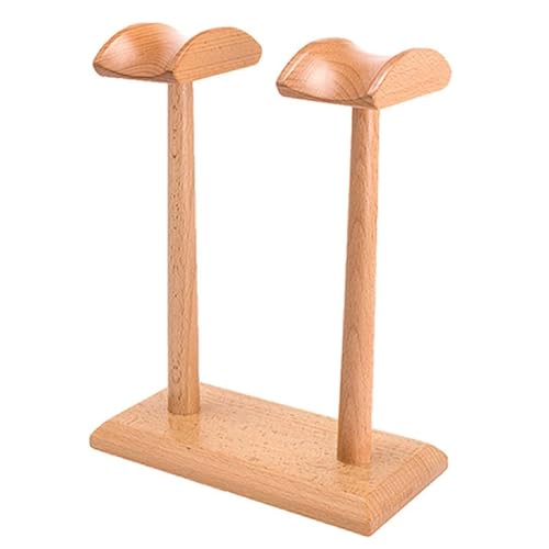 Kopfhörerständer aus Holz, Design mit doppeltem Kopfhörerhalter, kreatives Kopfhörer-Display-Regal für die meisten Musik-Gaming-Headsets Bild 1