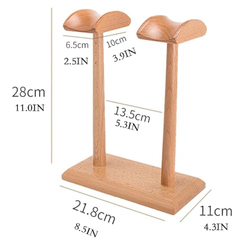 Kopfhörerständer aus Holz, Design mit doppeltem Kopfhörerhalter, kreatives Kopfhörer-Display-Regal für die meisten Musik-Gaming-Headsets Bild 3