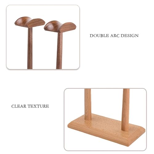 Kopfhörerständer aus Holz, Design mit doppeltem Kopfhörerhalter, kreatives Kopfhörer-Display-Regal für die meisten Musik-Gaming-Headsets Bild 5