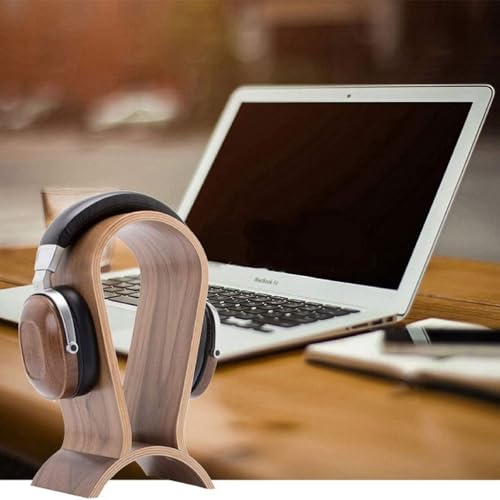 TOMRAIN Kopfhörerständer aus Holz, doppelt gewölbter Kopfhörerhalter, Headset-Aufhänger. Universeller Kopfhörerhalter für die meisten Musik-Gaming-Headsets Bild 2