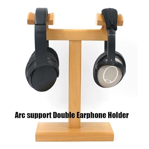 TOMRAIN Holz-Kopfhörerständer, Doppel-Headset-Ständer für Schreibtisch, Gaming-Headset-Halter, Kopfhörerständer, universeller Over-Ear-Headset-Ständer Bild 3