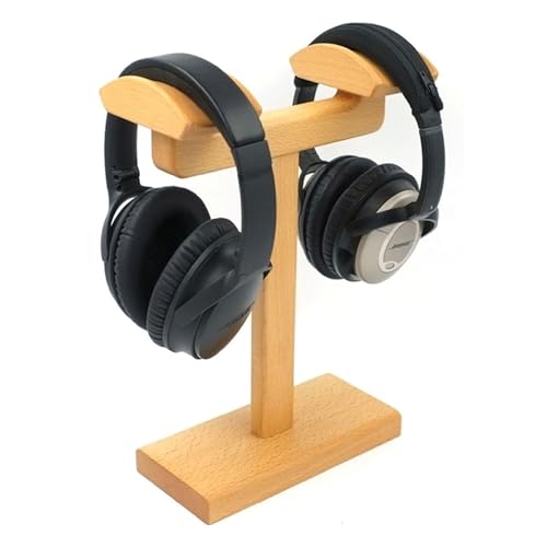 TOMRAIN Holz-Kopfhörerständer, Doppel-Headset-Ständer für Schreibtisch, Gaming-Headset-Halter, Kopfhörerständer, universeller Over-Ear-Headset-Ständer Bild 4