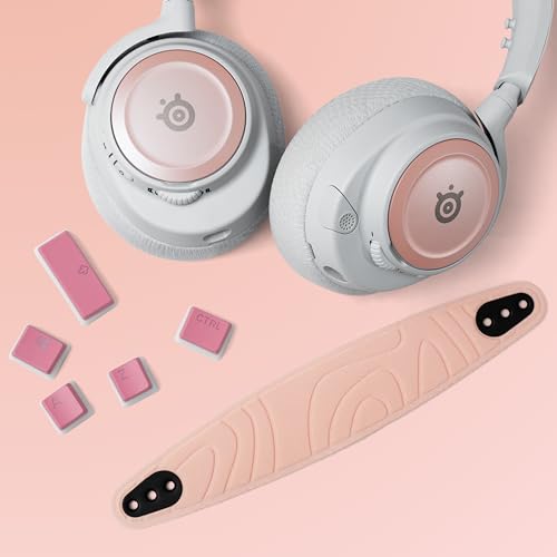 Steelseries Arctis Nova Booster Pack Rose Quartz -Gaming Headset Zubehör -Zweifarbiger Nylon-Kopfband -Individuell anpassbar mit einzigartigen metallischen Lautsprecherplatten-Limitiertes Sammlerstück Bild 3