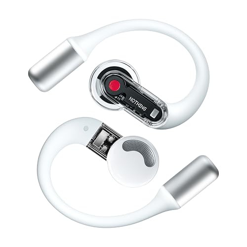 Nothing Ear (Open) Open-Ear-ohrhörer mit Zwei Mikrofone und AI Clear Voice, Open Sound Technology, IP54 Staub- und wasserresistent, 30 Stunden Wiedergabe und Erweiterter EQ - Weiß Bild 1